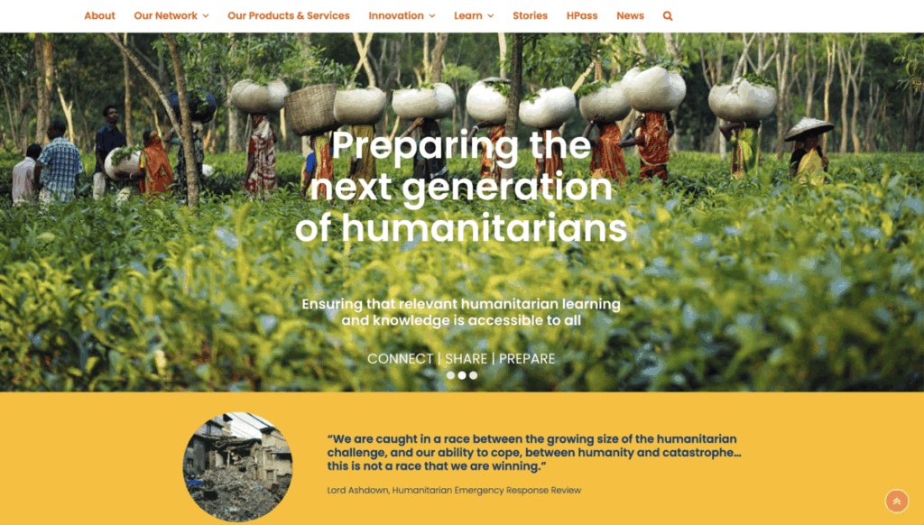 Humanitarian Leadership Academy website development - E-commerce - Analytics Margate